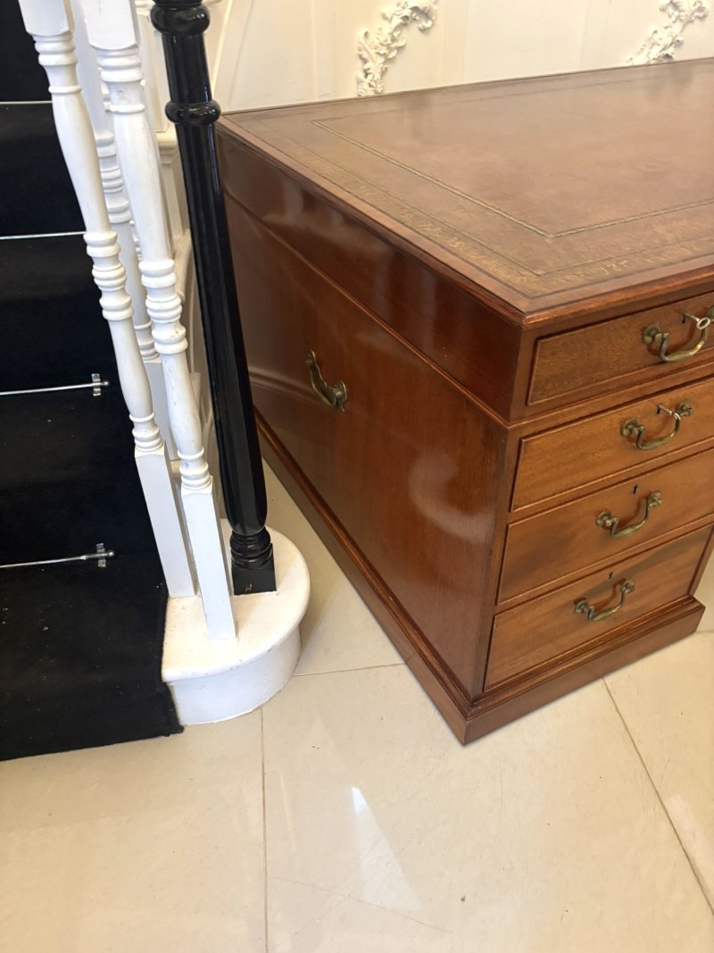 Antique Edwardian Quality Mahogany Partners Desk